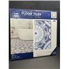 Image 1 : 10-Pack of Peel and Stick Floor Tiles - Ezra Blue - 12" x 12" Size - Brand New