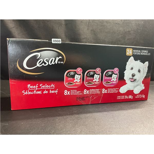 1 Case of Cesar Beef Selects Adult Wet Dog Food; 24 Pack (100g Each) - New (BB: OCT 21/2026)