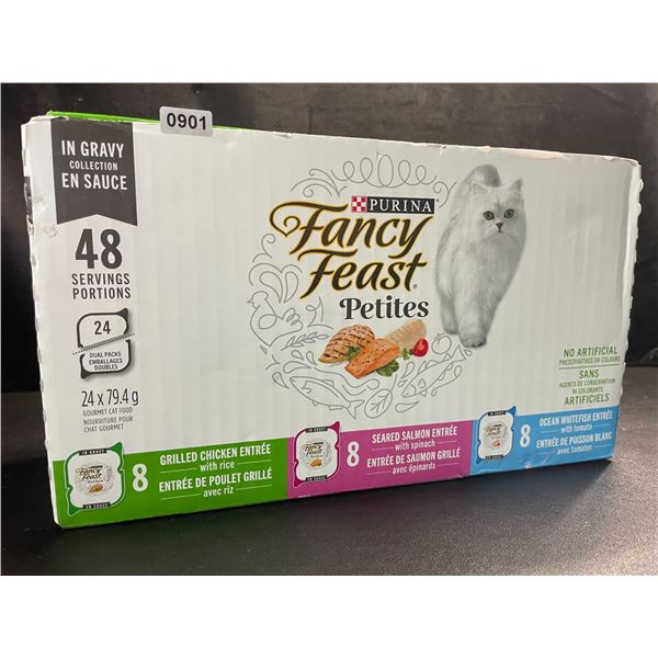 1 Case of Purina Fancy Feast Petites Gourmet Wet Cat Food in Gravy - 24 Dual Packs - New