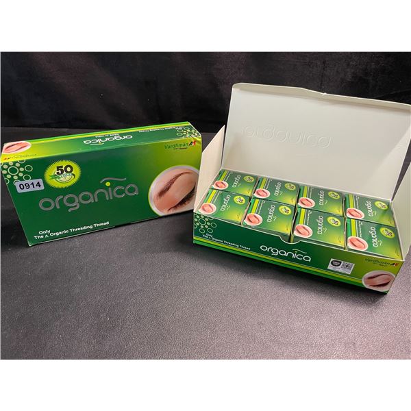 2 Boxes of Organica Eyebrow Threading Cotton Thread - 8 Spools Each; For Facial Hair Removal - New