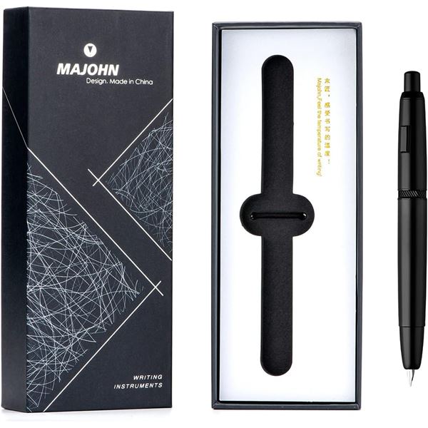 1 Majohn A1 Press Fountain Pen with Box; Retractable Extra Fine Writing Pen ($60 Retail!) - New