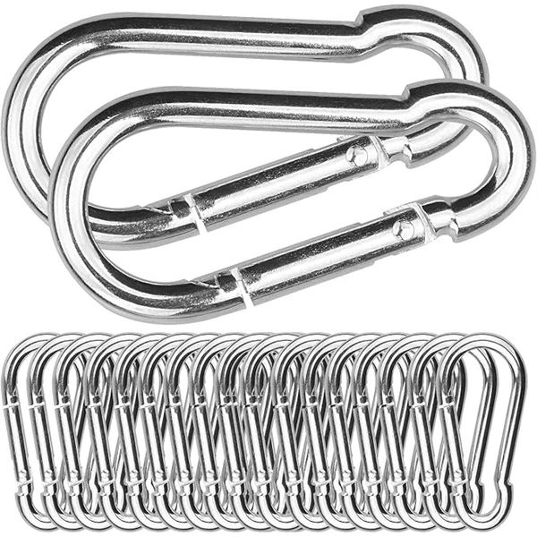 60-Pack of Steel Carabiner Clips - Heavy-Duty 3" Carabiner Clips - New in Box
