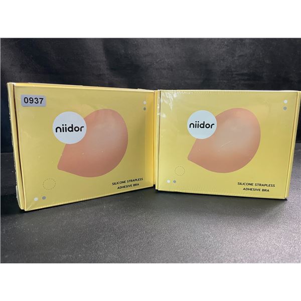 2 Boxes of Niidor Silicone Strapless Adhesive Bras - New Sealed