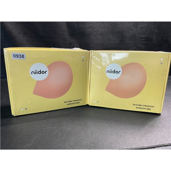2 Boxes of Niidor Silicone Strapless Adhesive Bras - New Sealed