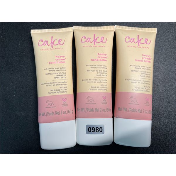 3 CAKE Beauty Heavy Hand Creams - Rich Vanilla Shea Butter - 60g Each - New