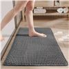 Image 1 : 1 Soft Non-Slip Gray Waffle Woven Bath Mat - (17.7" x 25.6" Size) - Brand New