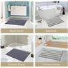 Image 4 : 1 Soft Non-Slip Gray Waffle Woven Bath Mat - (17.7" x 25.6" Size) - Brand New