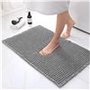 Image 5 : 1 Soft Non-Slip Gray Waffle Woven Bath Mat - (17.7" x 25.6" Size) - Brand New