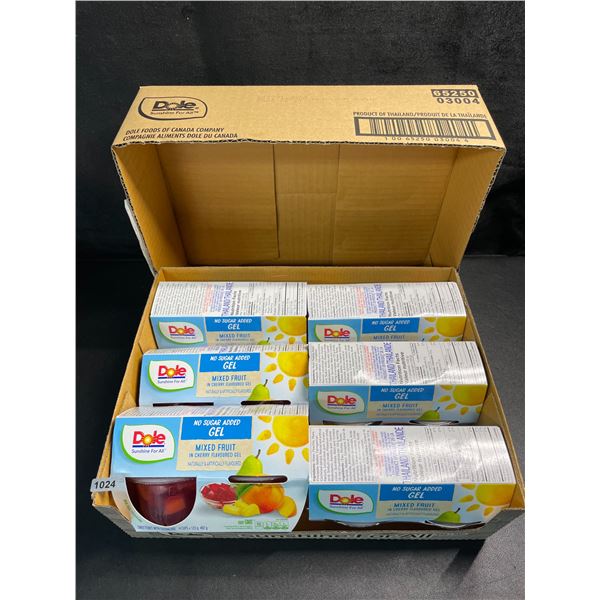 1 Case of Dole Fruit Cups; Mixed Fruit in Cherry Gel - 6 x 4-Packs Included - BB: 06/21/2025 - New