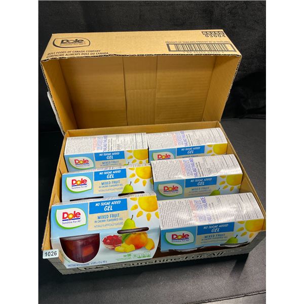 1 Case of Dole Fruit Cups; Mixed Fruit in Cherry Gel - 6 x 4-Packs Included - BB: 06/21/2025 - New