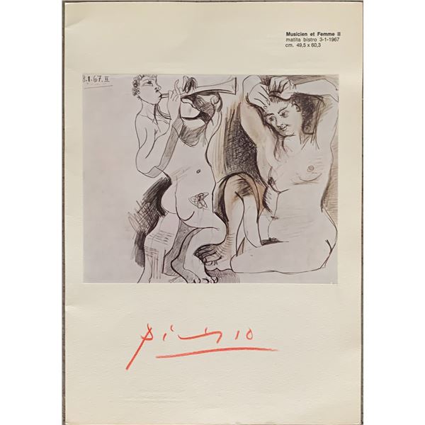 Pablo Picasso signed print flat