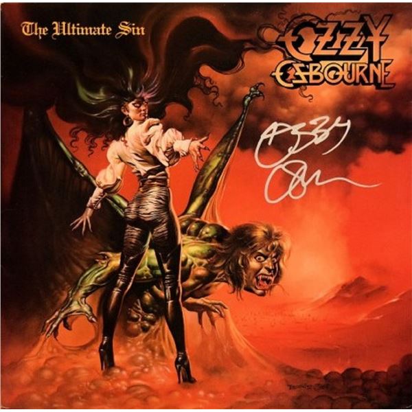 Ozzy Ozbourne signed The Ultimate Sin Live album