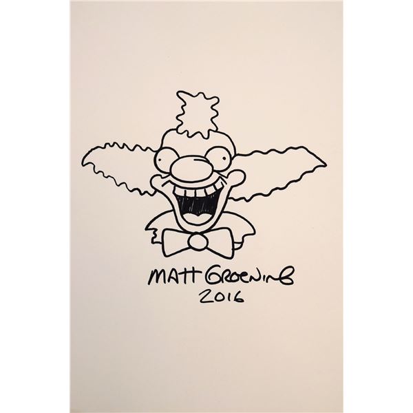 Krusty The Clown drawn and signed sketch
