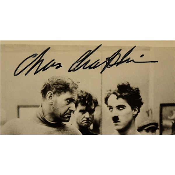 Charlie Chaplin signed movie still photo