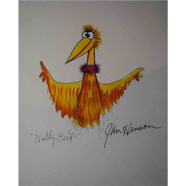 Nutty Bird sketch signed by Jim Henson