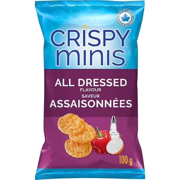 NEW 10 X 100G CRISPY MINIS ALL DRESSED