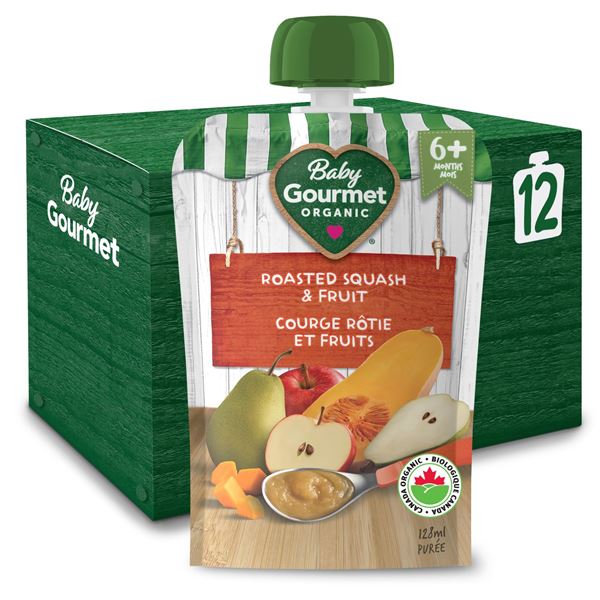 NEW 12 X 128ML BABY GOURMET PUREE FRUIT MEDLEY
