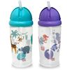 Image 1 : NEW 2 X 355ML PLAYTEX SIPSTERS FLIP-TOP STRAW CUP