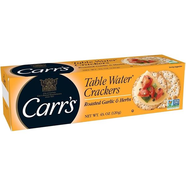 NEW 3 X 125G CARRS TABLE WATER CRACKERS