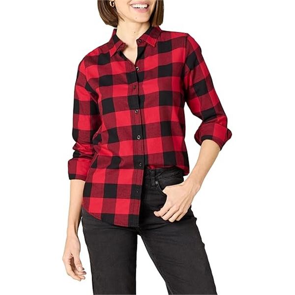 NEW AMAZON ESSENTIALS XL SLIM RED BLACK CHECKERED
