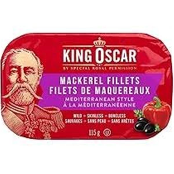 NEW 12 X 115G KING OSCAR BONELESS MACKEREL FILLETS
