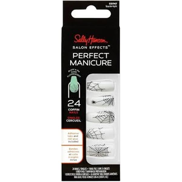 NEW 3 X 24 SALLY HANSEN COFFIN NAILS SPIDER WEBS