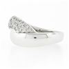 Image 5 : NEW 14k White Gold 0.52 ctw Pave Diamond & Polished Crossover Wide Band Ring