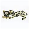 Image 1 : Vintage 18k Gold Detailed Enamel w/ Diamond Spotted Leopard Panther Brooch Pin