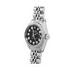 Image 3 : Rolex Ladies Stainless Steel Black Diamond Engine Turn Bezel Date Watch 26MM