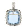 Image 6 : Platinum 38.9 ctw GIA Cushion Cut Aquamarine Diamond Pin Brooch Enhancer Pendant