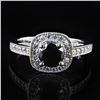 Image 1 : 1.24 ctw CENTER Black Diamond 14K White Gold Ring (1.60 ctw Diamonds)