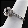 Image 2 : 1.24 ctw CENTER Black Diamond 14K White Gold Ring (1.60 ctw Diamonds)