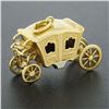 Image 5 : Antique 18K Gold Coach Carriage w/ Functional Wheels Collectible Charm Pendant