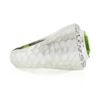 Image 5 : 18k White Gold 4.11 ctw Oval Peridot & Pave Diamond Matte Hammered Cocktail Ring