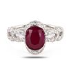 Image 2 : 2.29 ctw BURMESE Ruby and 0.84 ctw Diamond Platinum Ring (GIA CERTIFIED)