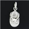 Image 2 : Estate Solid 18K White Gold Detailed Lucky Baby Shoe Charm Pendant w/ Jump Ring