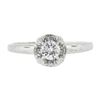 Image 4 : Vintage 14k White Gold 0.39 ctw Diamond Cluster Solitaire Engagement Promise Rin