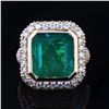 Image 1 : 9.15 ctw Emerald and 4.33 ctw Diamond 18K Yellow Gold Ring