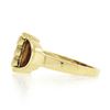 Image 6 : 18k Gold Half Moon Bezel Set Spessartite Garnet & Amethyst w/ Diamond Ring