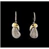 Image 1 : 0.62 ctw Diamond Earrings - 14KT White and Yellow Gold