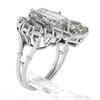 Image 9 : Vintage Platinum 5.1 ctw GIA Emerald Cut Baguette & Round Diamond Geometric Ring