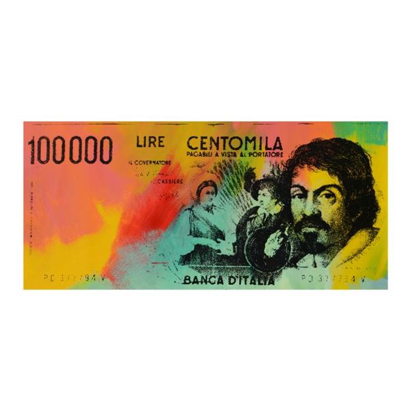 Old Italan Lire Centomila by Steve Kaufman (1960-2010)