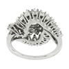 Image 7 : Vintage Platinum 4.58 ctw GIA Round & Pear Cut Diamond Domed Swirl Cocktail Ring