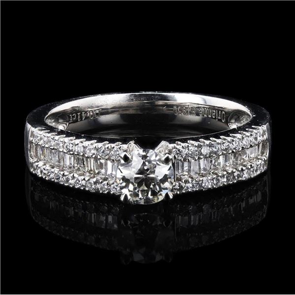 0.40 ctw VS1 CLARITY CENTER Diamond Platinum Ring (0.81 ctw Diamonds) GIA CERTIF