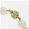 Image 5 : 6.5" 14k Gold Grooved Ball Hook Push Clasp 8-8.5mm Cultured Pearl Bracelet