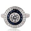 Image 1 : 0.65 ctw Diamond and 1.11 ctw Blue Sapphire Platinum Ring (0.99 ctw Diamonds)
