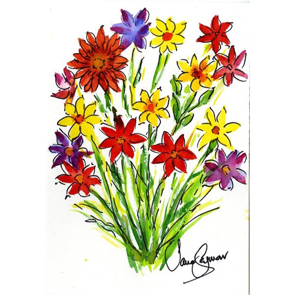 Jane SEYMOUR: Youthful Narcissus and Marigold Bouquet