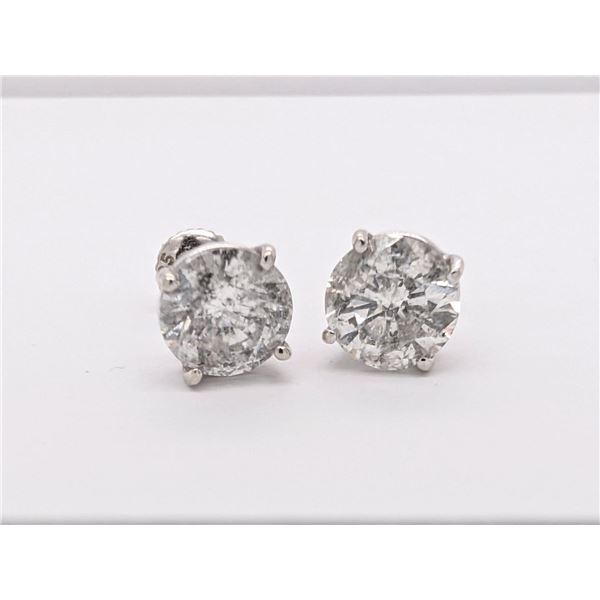 4.01 ctw Diamond Stud Earrings - Platinum