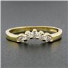 Image 2 : NEW 14k Yellow Gold .26 ctw Round Prong Diamond Curved Stackable Wedding Band Ri