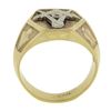 Image 8 : Men's Vintage Solid 10K Yellow & White Gold Detailed Masonic Wide Band Ring